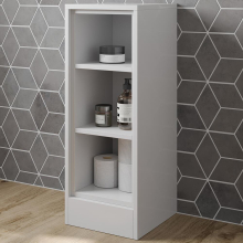 Artis White Gloss Cloakroom Freestanding Open Shelf Unit - 300mm