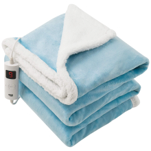 (Aquamarine) Fleece Heated Electric Throw Blanket 9 Colours