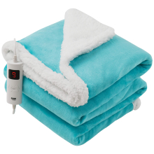 (Scuba Blue) Fleece Heated Electric Throw Blanket 9 Colours