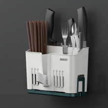 Chopsticks Cage Wall-mounted Drain Rack Household Kitchen Chopsticks Tube Spoon Fork Storage Holder Cutlery Organizer