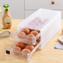 Household Egg Storage Box Drawer Basket Drawer-Type Refrigerator Storage Box Egg Holder Container Double Layer Plastic Egg Tray