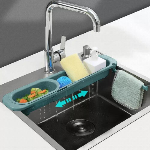 Sink Rack Soap Sponge Holder Kitchen Sinks Organizer Adjustable Sinks Drainer Rack Storage Basket Kitchen Accessories 2