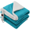 (Light Blue Reversible) Fleece Heated Electric Throw Blanket 9 Colours 1