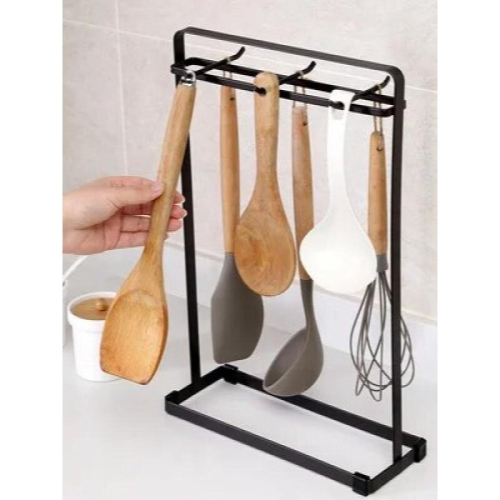Spatula spoon storage rack 6 hook Hanging Kitchen Utensil Box Rag ...