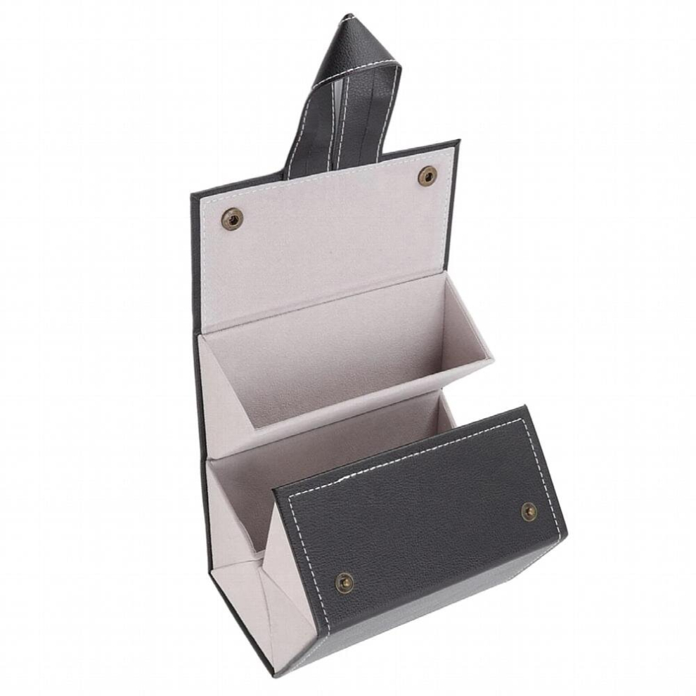 Black Sunglasses Organizer With 5 Slots Multiple Travel Sunglasses Organizer Case Portable Pu Leather Hanging Foldable Eyeglasses Box