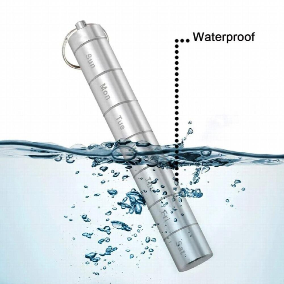 Portable sealed waterproof 7-day split aluminum alloy metal medicine box
