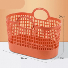 Household plastic portable bath basket hollow draining debris sorting basket bathroom bathroom supplies storage basket