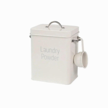 Large Capacity Laundry Detergent Powder Storage Tin Box Lightweight Grain Organizer Container Sealed Box with Spoon Airtight Lid