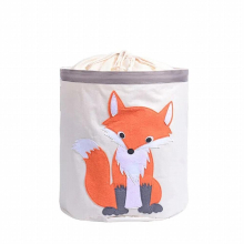 46*43.5CM Cotton Canvas Folding Dirty Clothes Basket Waterproof Toy Debris Collection Bucket Laundry Hamper Drawstring Organizer