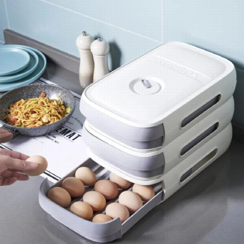 Drawer Organizer Egg Storage Box Refrigerator Fresh Egg Finishing Equipment Thickened Large Capacity Egg Tray Kitchen Items 1