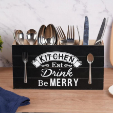 European Tableware Storage Box Organizer Wooden Kitchen Utensils Fiishing Fork Spoonr Cutlery Holder Rack Container
