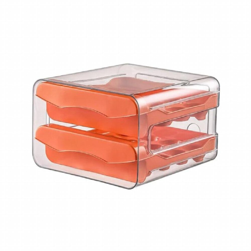 32 Grid Egg Holder Double Layer Egg Storage Box Kitchen Organizer Large Capacity Drawer Type Refrigerator Fresh-keeping Box