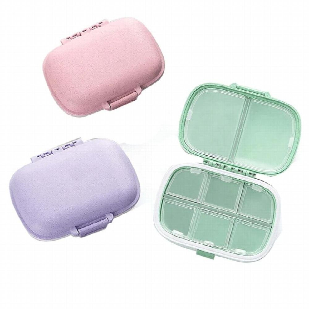 3 Pack 8 Compartments Travel Pill Organizer Moisture Proof Small Pill Box For Pocket Purse Daily Pill Case Portable