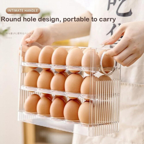 Egg Storage Box Refrigerator Side Door Storage Can Be Flipped Anti-collision Kitchen Equipped With Egg Tray Fresh Egg Box 1
