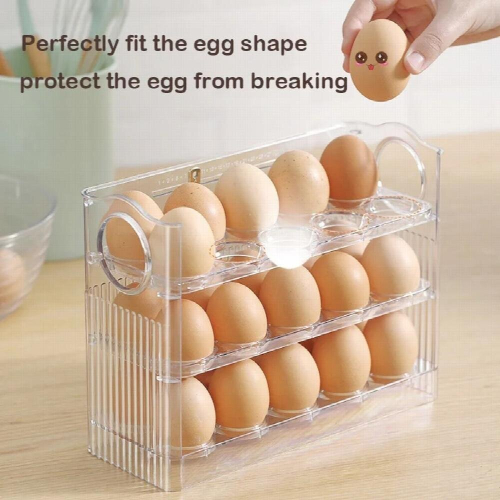 Egg Storage Box Refrigerator Side Door Storage Can Be Flipped Anti-collision Kitchen Equipped With Egg Tray Fresh Egg Box 2