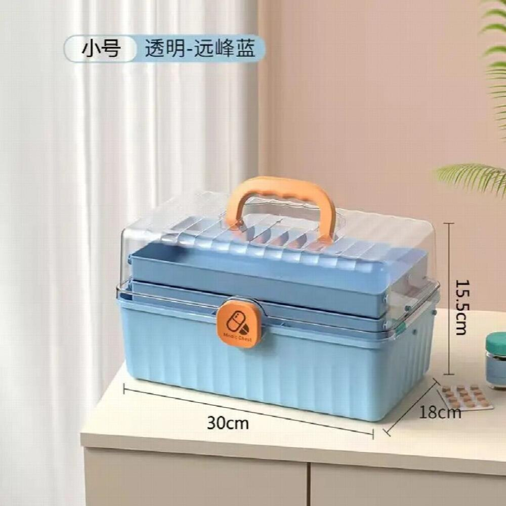 Multicoloured Portable First Aid Kit Pill Case 3 Tiers Plastic High Capacity Family Emergency Storage Box Organizer With Handle Medicine Chest