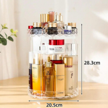 360-Degree Rotating Makeup Organizer Adjustable Cosmetic Storage Box Storage Organizer Multi-Function Organizer for Cosmetics