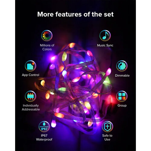 (16.5ft) RGB Christmas Lights with Remote and APP Control 1