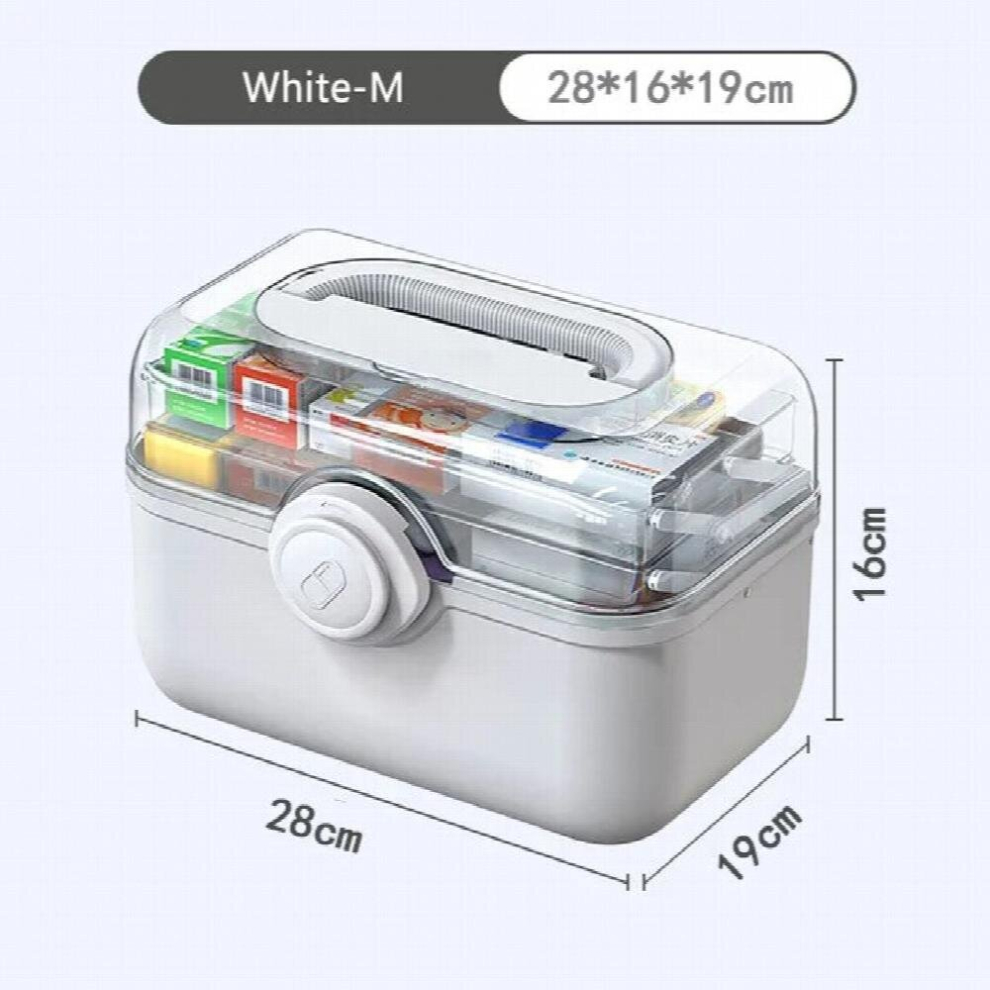 Aid Kit Storage Box Portable 3 Tiers Plastic High Capacity Family Emergency Kit Box Organizer with Handle Folding Medicine Chest