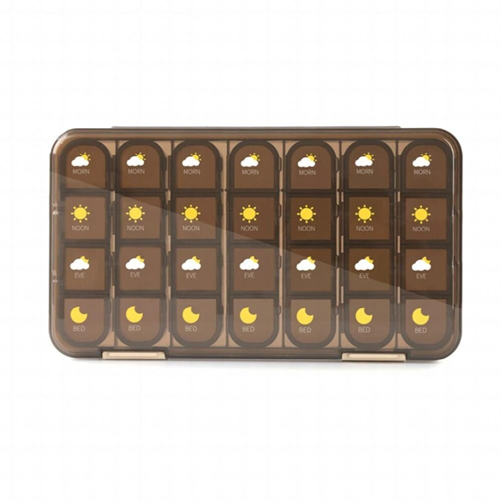 Multicoloured 7 Days Pill Organizer Portable Pills Box Monthly Medicine Splitters Vitamins Cases In Box Package For Old People