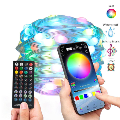 (6.6ft) RGB Christmas Lights with Remote and APP Control