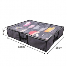 Shoe Storage Box Foldable Large Capacity Living Room Bedroom Wardrobe Storage Box with Clear Cover Home Organizer