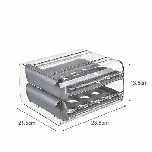 32 Grid Egg Drawer Container Transparent Drawers Type Storage Box Refrigerator Double-Layer Eggs Holder Household Kitchen Tools
