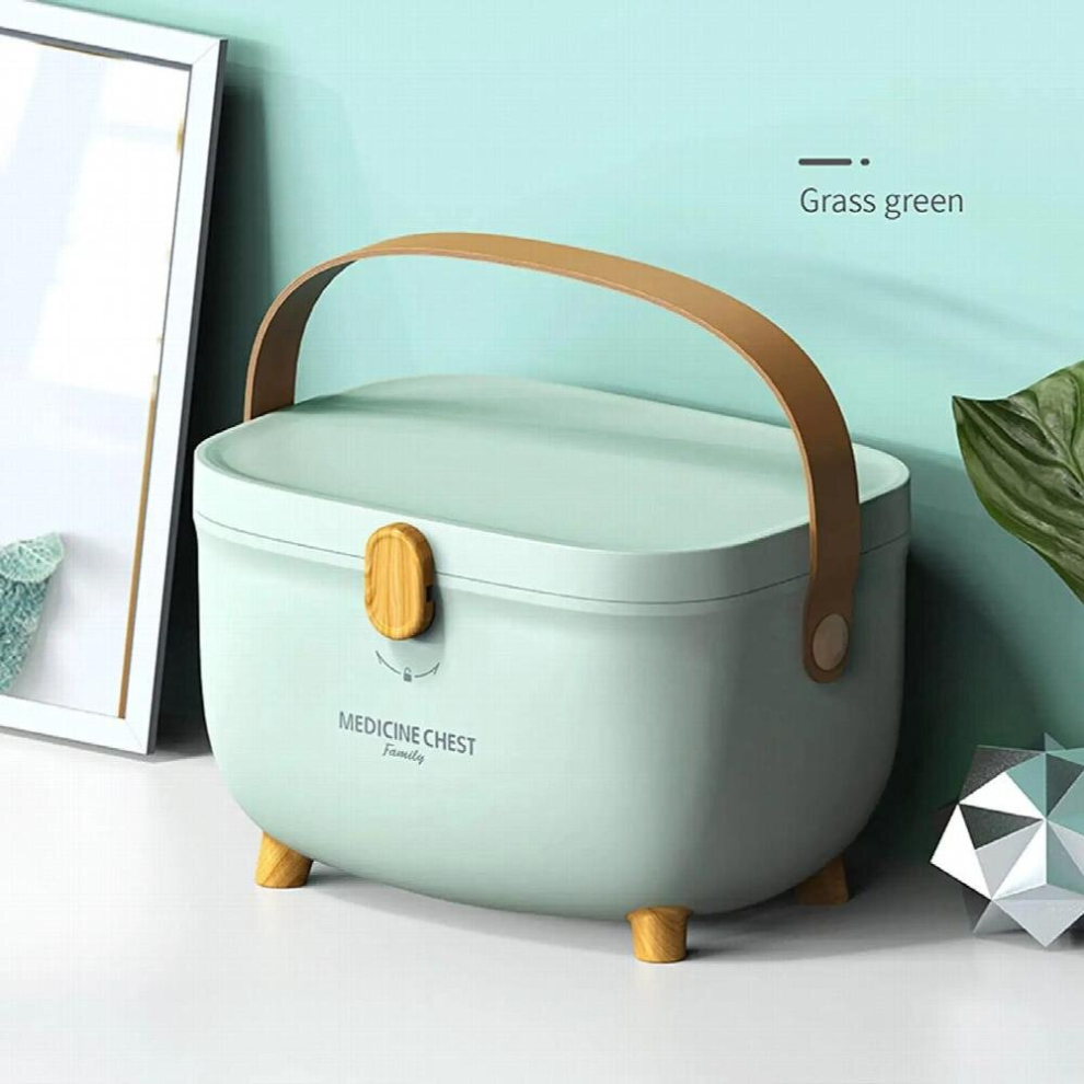 Green First Aid Storage Box Container Bin Container Multipurpose Carrying Case First Aid Case Double Layer Storage Box Container