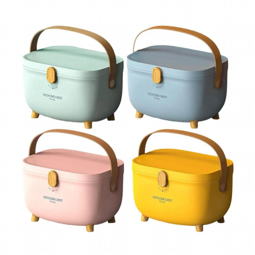 First Aid Box with Handle Compartment Portable Container Storage Box Container 1