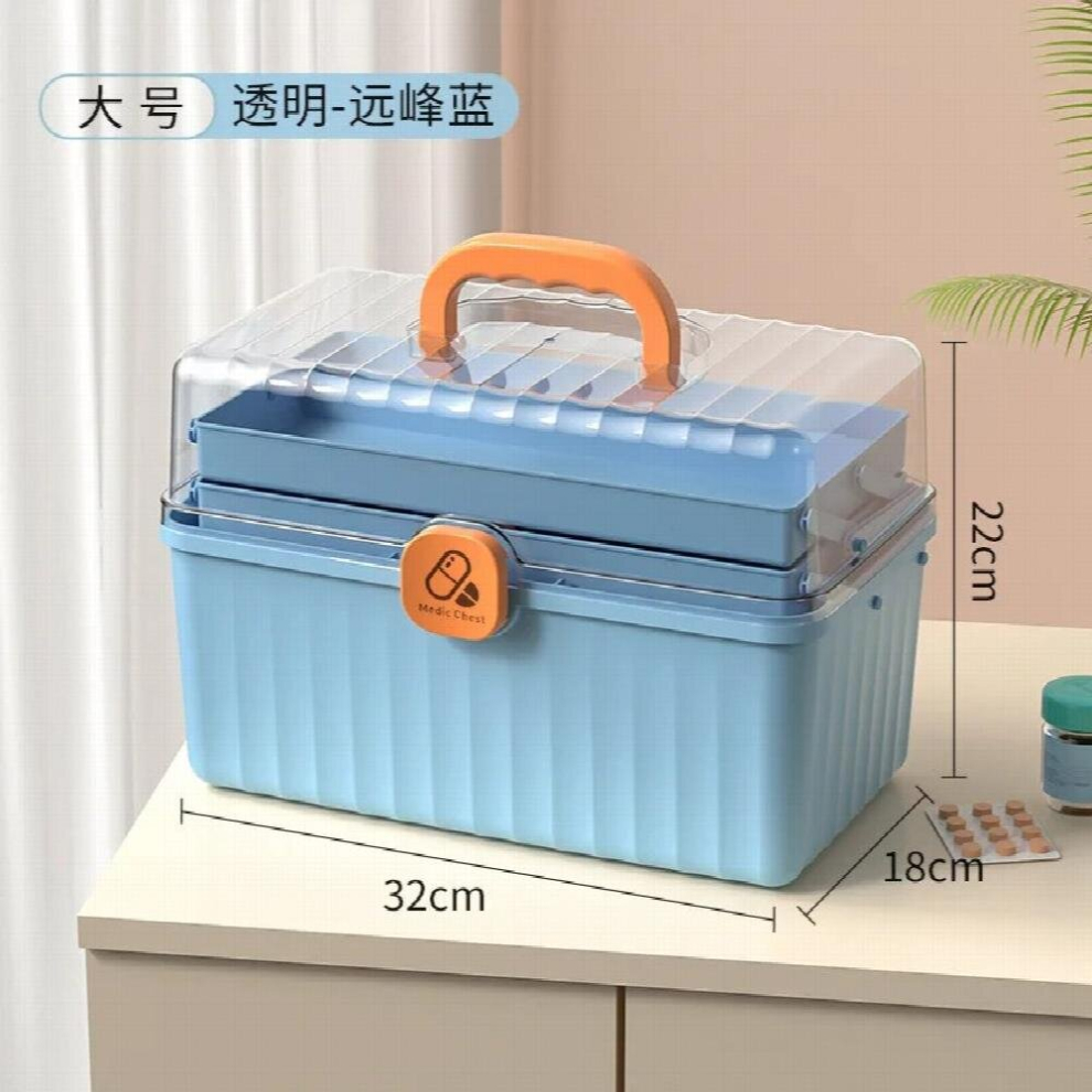 Multicoloured 3 Layer Large Capacity First Aid Kit Home Medicine Organizer Portable Medicine Chest Pill Storage Box Family Emergency Container