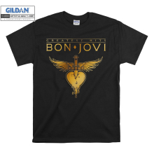 (X-Small, Black) Greatest Hits Bonjovi Poster Black Women T Shirt T-Shirt Tshirt Top