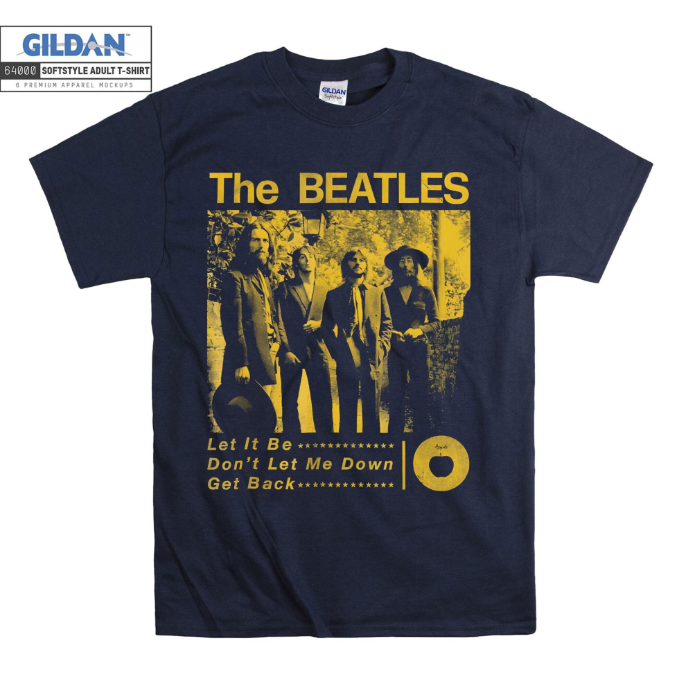 (Large, Navy) The Beatles Vintage Poster Men Women Unisex Top T Shirt T-Shirt Tshirt
