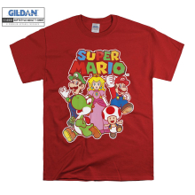 (XX-Large, Red) Super Mario Characters Poster Men Women Unisex Top T Shirt T-Shirt Tshirt