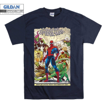 (X-Large, Navy) The Amazing Spider-Man Characters Poster Men Women Unisex Top T Shirt T-Shirt Tshirt