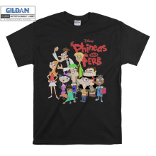 (Medium, Black) Disney Phineas And Ferb Poster Men Women Unisex Top T Shirt T-Shirt Tshirt