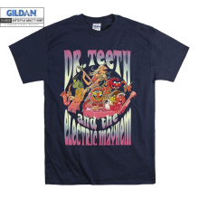 (XX-Large, Navy) Dr.Teeth And The Electric Mayhem Muppet Poster Men Women Unisex Top T Shirt T-Shirt Tshirt