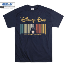 (XXXX-Large, Navy) Disney Dad Scan For Payment Mickey Poster Men Women Unisex Top T Shirt T-Shirt Tshirt