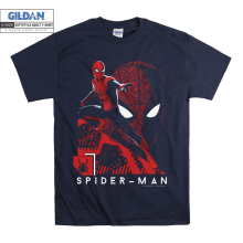 (Large, Navy) Spider-Man Poster Cool Men Women Unisex Top T Shirt T-Shirt Tshirt