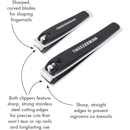Tweezerman Stainless Steel Nail Clipper 2-Piece Set 2