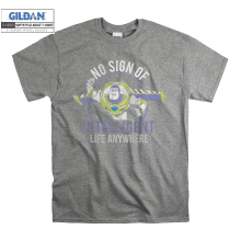 (Medium, Sport Grey) Toy Story No Sign Of Intelligent Life Anywhere Black Women T Shirt T-Shirt Tshirt Top