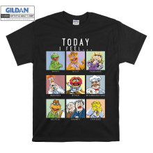 (X-Large, Black) Today I Feel Moods Poster The Muppets Men Women Unisex Top T Shirt T-Shirt Tshirt
