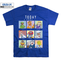 (Large, Blue) Today I Feel Moods Poster The Muppets  Men Women Unisex Top T Shirt T-Shirt Tshirt