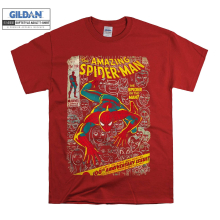 (Medium, Red) The Amazing Spider-Man Vintage Poster Men Women Unisex Top T Shirt T-Shirt Tshirt