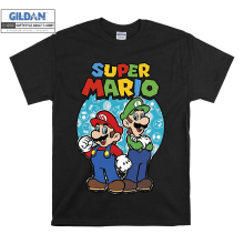 (XX-Large, Black) Super Mario And Luigi Poster Black Women T Shirt T-Shirt Tshirt Top