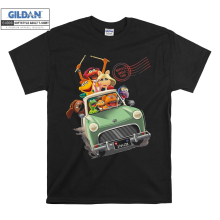 (X-Large, Black) Muppets World Tour Poster Black Women T Shirt T-Shirt Tshirt Top
