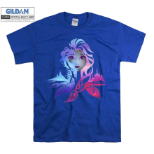 (Large, Blue) Disney Frozen 2 Into the Unknown Poster Men Women Unisex Top T Shirt T-Shirt Tshirt
