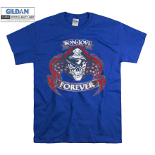 (Medium, Blue) Bonjovi Forever Poster Men Women Unisex Top T Shirt T-Shirt Tshirt