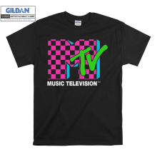 (X-Large, Black) Colorful MTV Logo Men Women Unisex Top T Shirt T-Shirt Tshirt