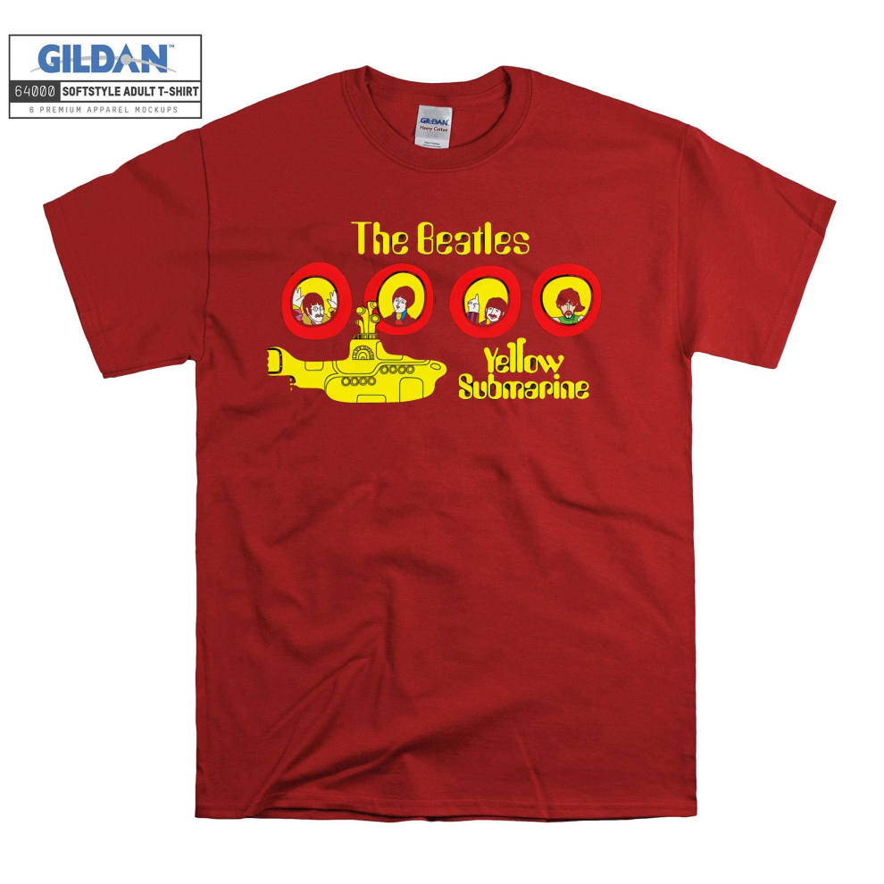 (Small, Red) The Beatles Yellow Submarine  Black Women T Shirt T-Shirt Tshirt Top