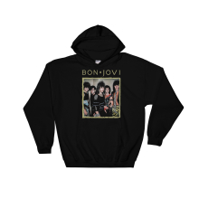 (4X-Large, Black) Bonjovi Cool Poster Black Men Women Unisex Hooded Sweatshirt Hoodie